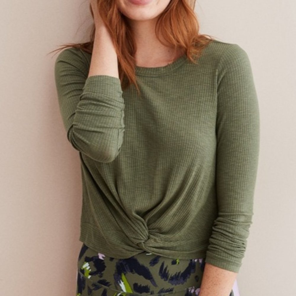 aerie Real Soft Knotted Long Sleeve T Shirt